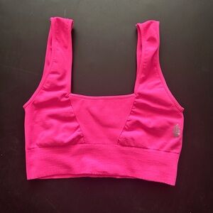 NWOT Free People fp movement Neon Pink Crop Tank top M/L